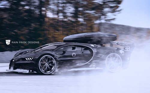 Siêu xe Bugatti Chiron lộ ảnh trên tuyết 1
