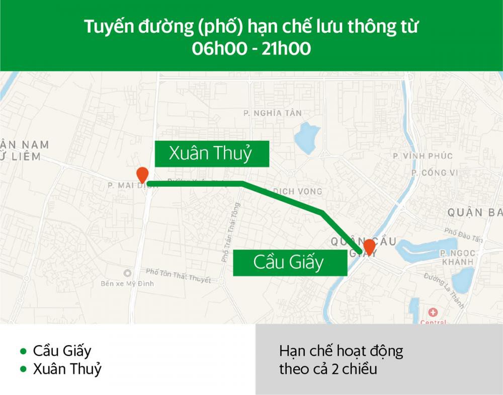 Các tuyến đường Hà Nội và khung giờ hạn chế xe hợp đồng dưới 9 chỗ lưu thông a3