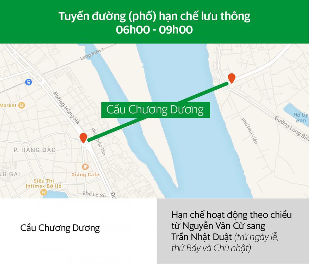 Các tuyến đường Hà Nội và khung giờ hạn chế xe hợp đồng dưới 9 chỗ lưu thông a5