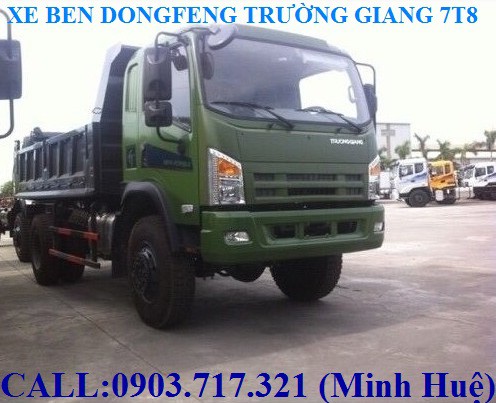 Bán xe ben DongFeng 7T8(7800kg) mới 2 cầu. Xe ben Đông Phong 7T8 mới, xe ben Trường Giang 7T8 - 7.8T -7 tấn 8 - 7800Kg