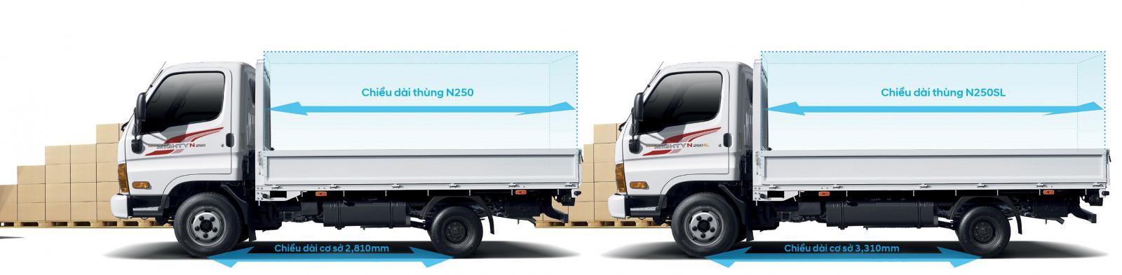 Hyundai New Mighty N250SL cải tiến chiều dài thùng xe tăng lên 4,3m