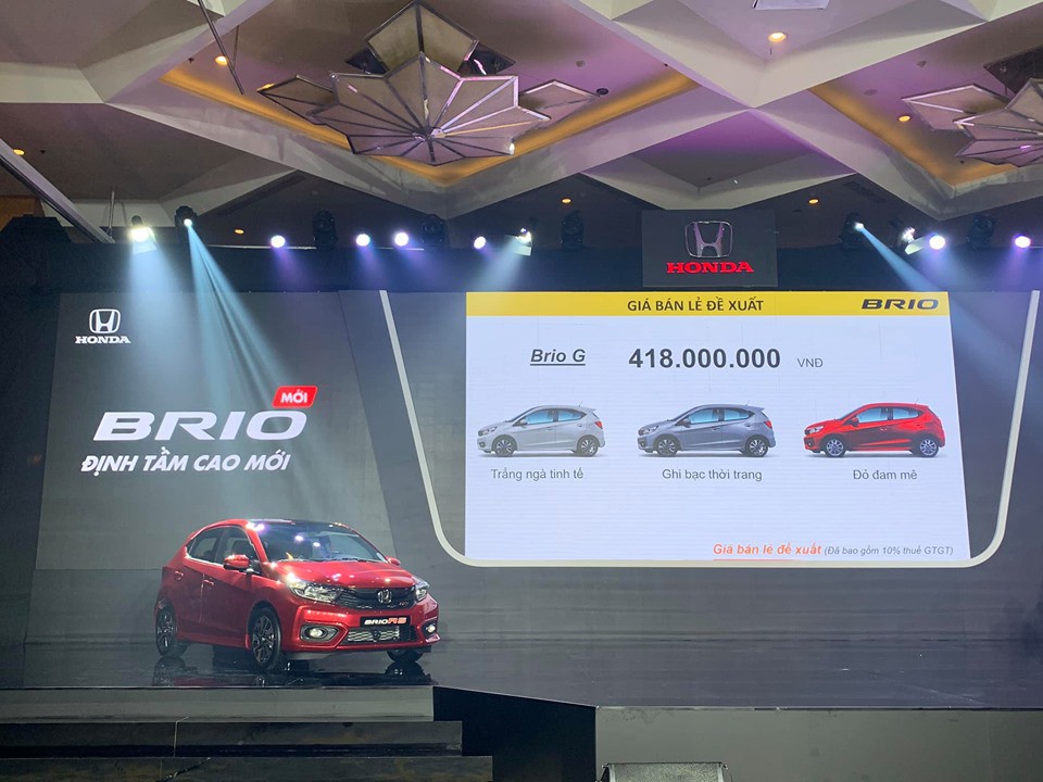 Honda Brio có giá bán khởi điểm từ 418 triệu đồng