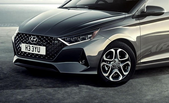 Thiết kế mô phỏng mặt trước của Hyundai i20 2020