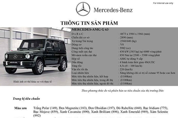 Mercedes-Benz G63 2019 chính hãng về Việt Nam có giá hơn 10 tỷ đồng 8a