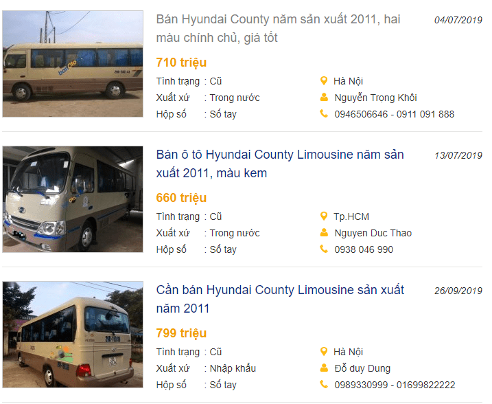 Hyundai County 2011 đang được rao bán 