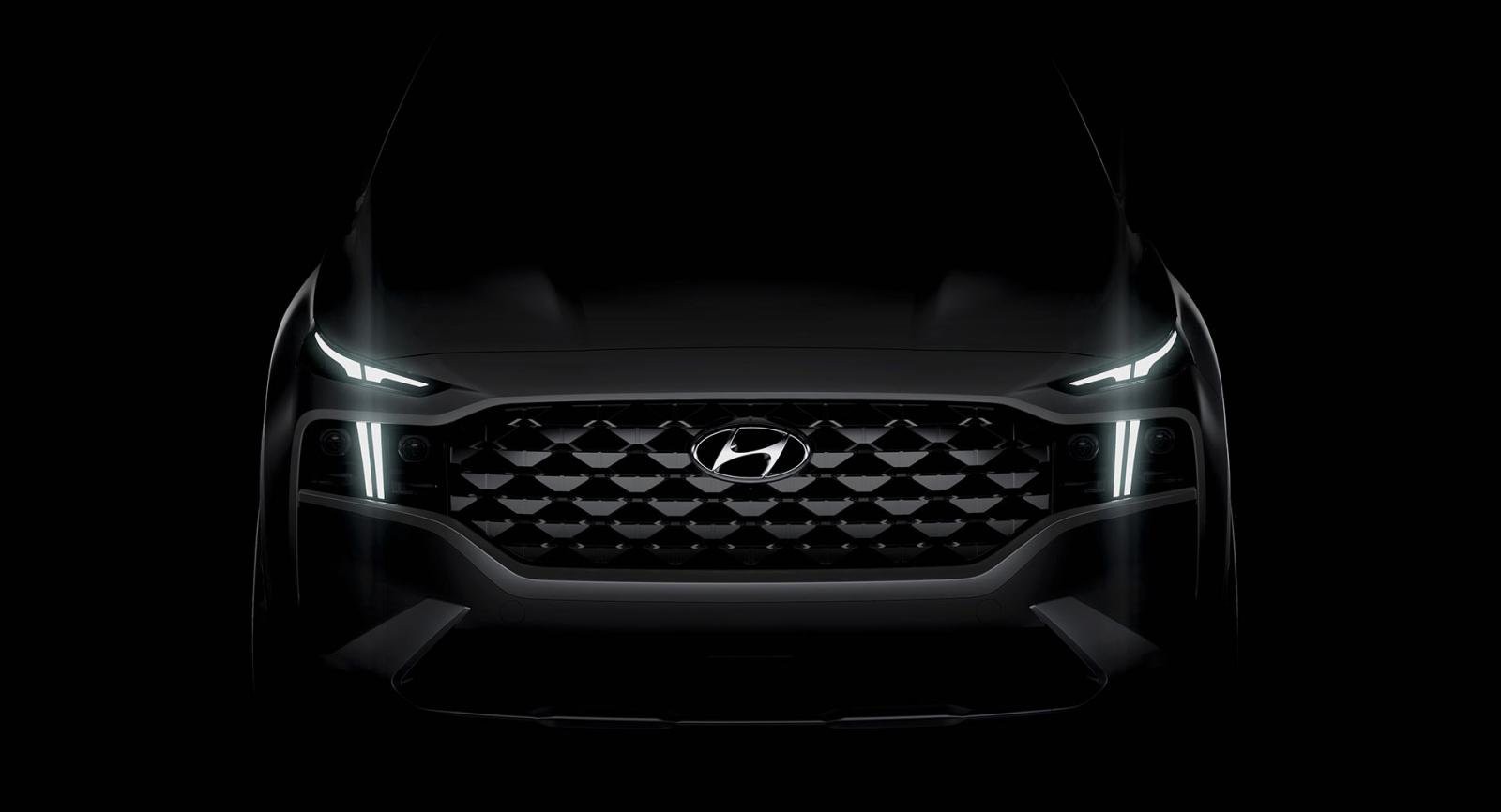 Hyundai Santa Fe 2021 "úp mở" hình ảnh đầu xe nâng cấp