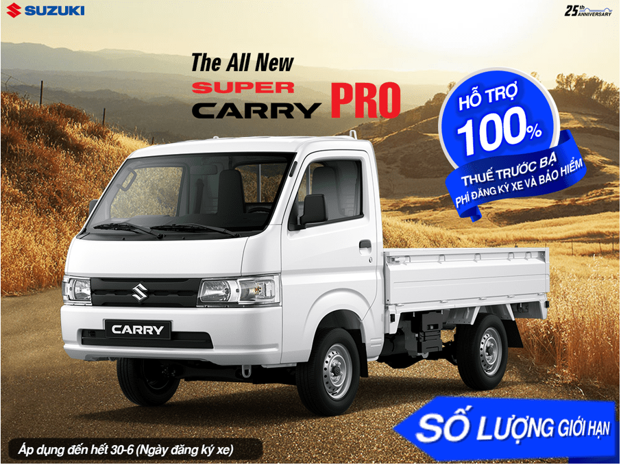 Suzuki Carry Pro nhận ưu đãi 100% lệ phí trước bạ