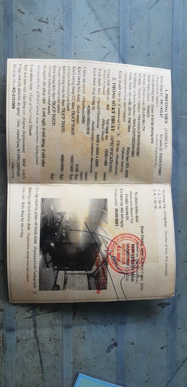 Bán Thaco Onlin 1t6 thùng kín đời 2014