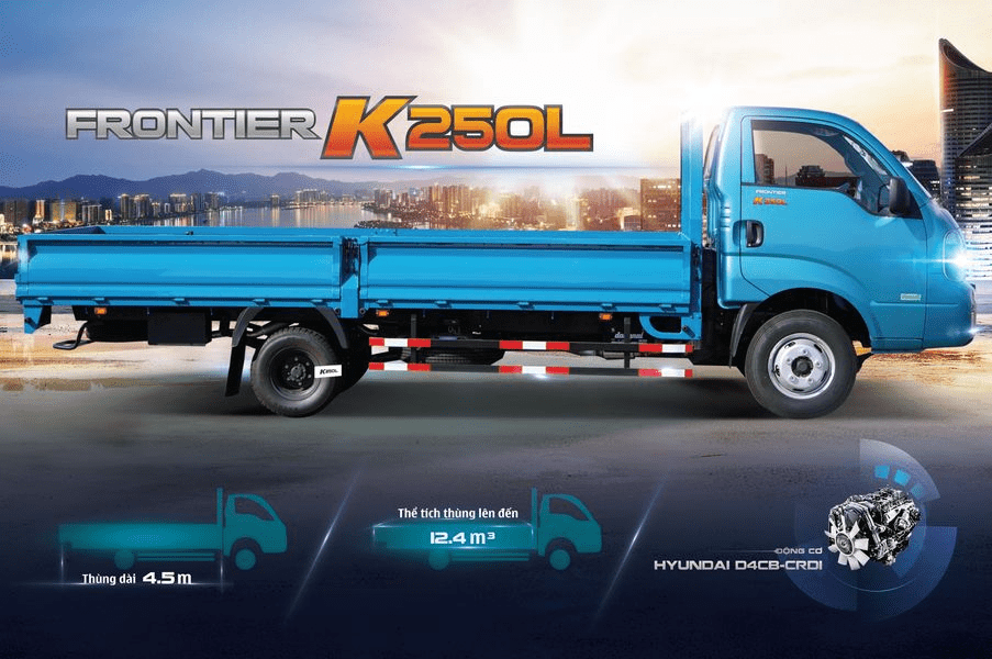 Bán xe tải Kia K250L tải trọng 2,5T thùng dài 4,5m - Đại lý xe tải Vũng Tàu