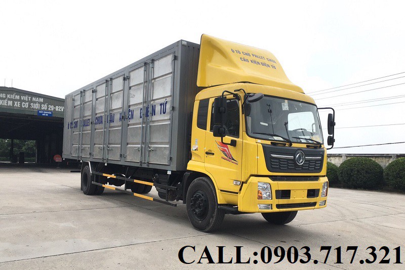 Bán xe tải Dongfeng thùng kín pallet, chứa kết cấu linh kiện điện tử 6T65