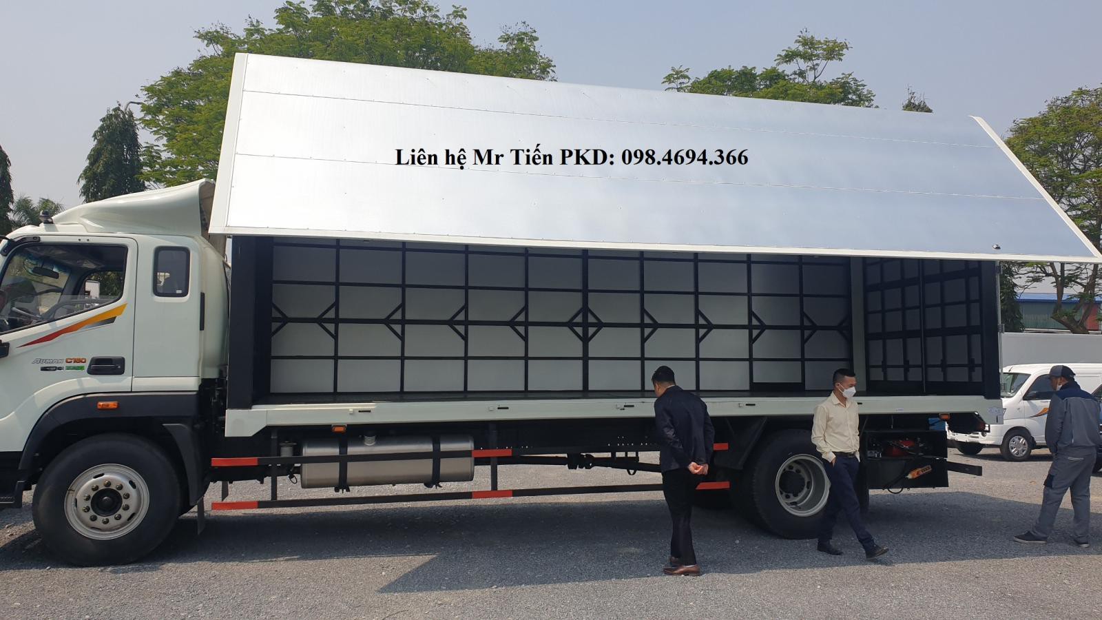 Xe tải Thaco Auman C160 thùng dài 7.4m máy 170 PS, đóng các loại thùng bạt, kín mở 4 cửa hông, hỗ trợ trả góp giá tốt