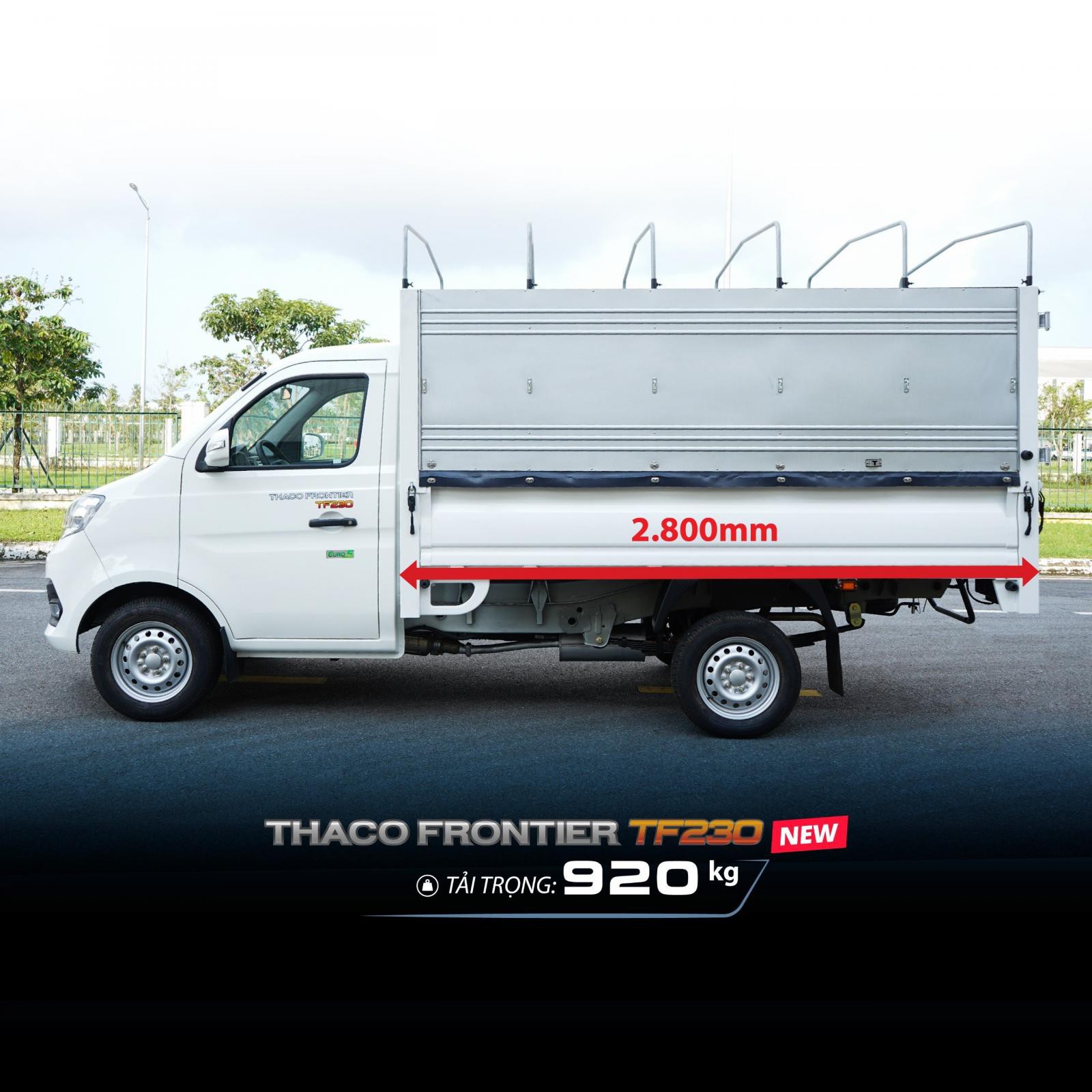 Xe tải 500kg - dưới 1 tấn 2023 - Xe tải dưới 1 tấn TF 230 2023 - Xe tải 920kg TF230 thùng bạt mới nhất do Thaco sản xuất 
