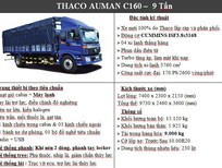Bán xe oto Thaco AUMAN 2016 - Xe tải Auman C160 9 tấn, xe tải 9 tấn thùng dài 7m4, xe tải Thaco 9 tấn C160, xe tải Thaco Auman C160 giá tốt nhất