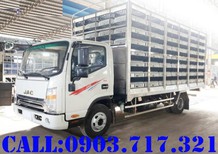 Xe tải 5 tấn - dưới 10 tấn 2023 - Bán trả góp xe tải Jac N500 chở gia cầm thùng dài 5m2 chở 224 lồng