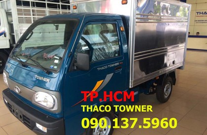 Thaco TOWNER 750A 2016 - TP. HCM Thaco Towner 800 900kg, màu trắng thùng kín tôn đen