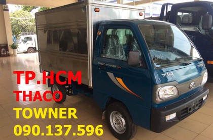 Thaco TOWNER 750A 2016 - TP. HCM Thaco Towner 800 900kg sản xuất mới, màu xanh lam, thùng kín inox 304