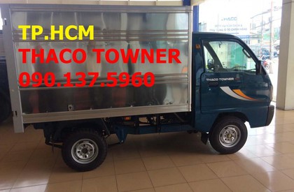 Thaco TOWNER 900 2017 - TP. HCM Thaco Towner 800 (900 kg) mới, màu xám, thùng kín inox 430