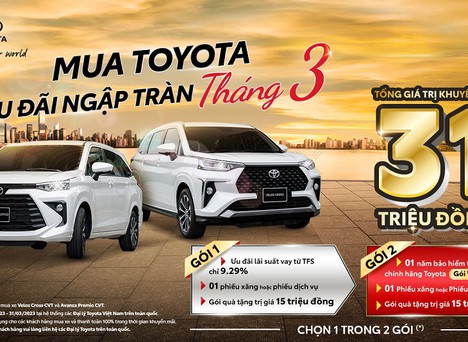 Toyota tung ưu đãi hấp dẫn cho khách mua xe trong tháng 3